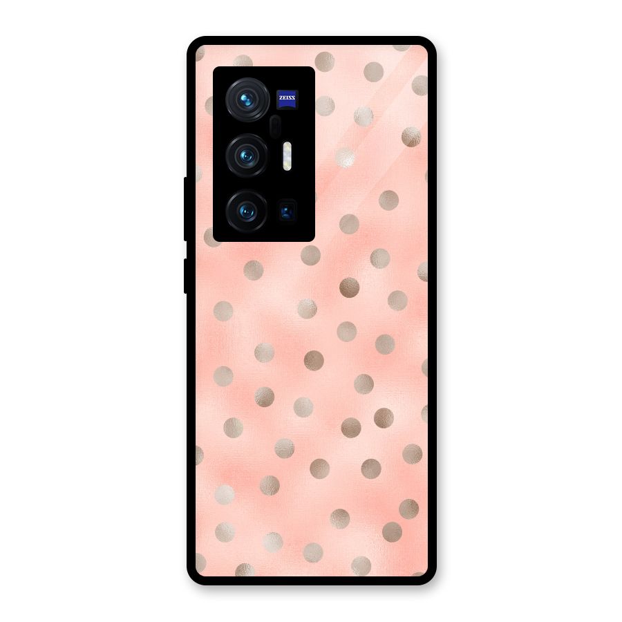 RoseGold Polka Dots Glass Back Case for Vivo X70 Pro Plus