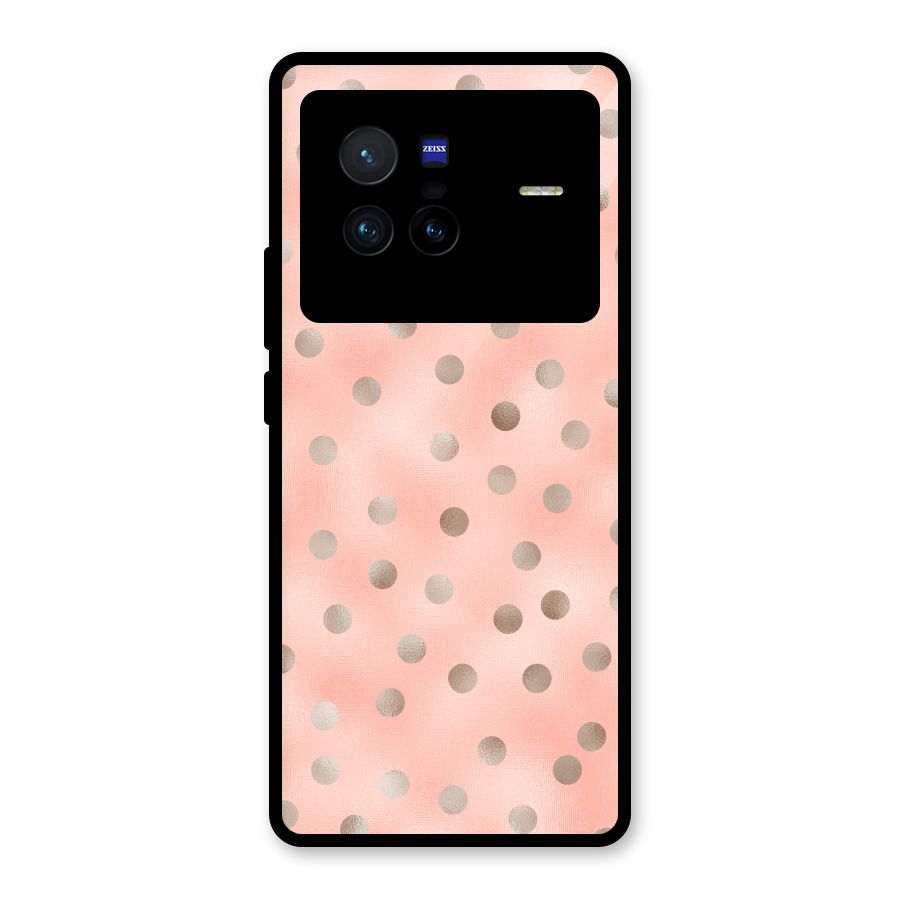 RoseGold Polka Dots Glass Back Case for Vivo X80