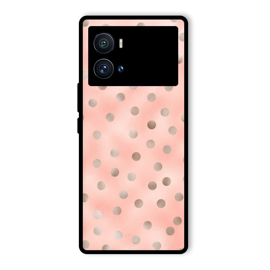 RoseGold Polka Dots Glass Back Case for Vivo iQOO 9 Pro