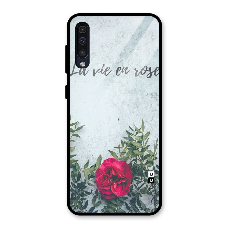 Rose Life Glass Back Case for Galaxy A50