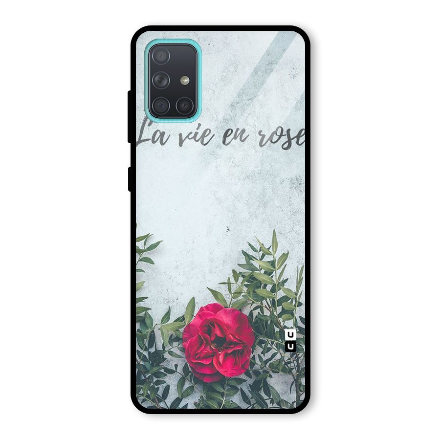 Rose Life Glass Back Case for Galaxy A71