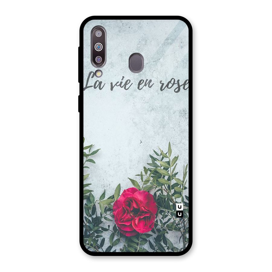 Rose Life Glass Back Case for Galaxy M30
