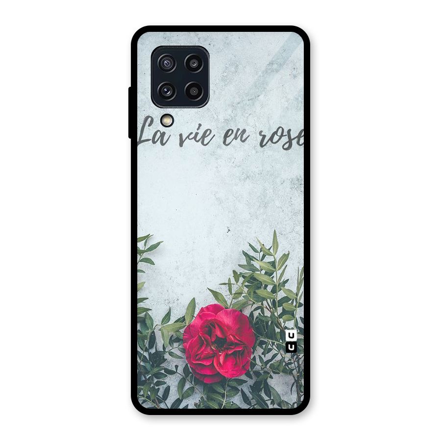 Rose Life Glass Back Case for Galaxy M32