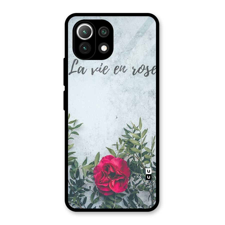 Rose Life Glass Back Case for Mi 11 Lite NE 5G