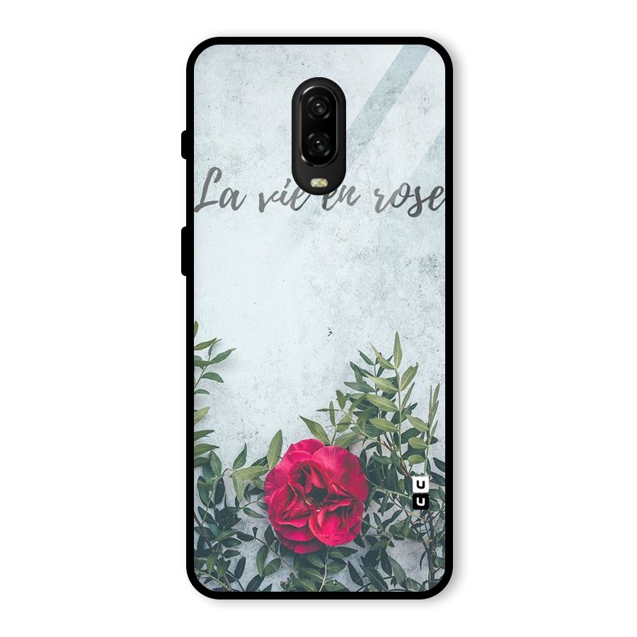 Rose Life Glass Back Case for OnePlus 6T