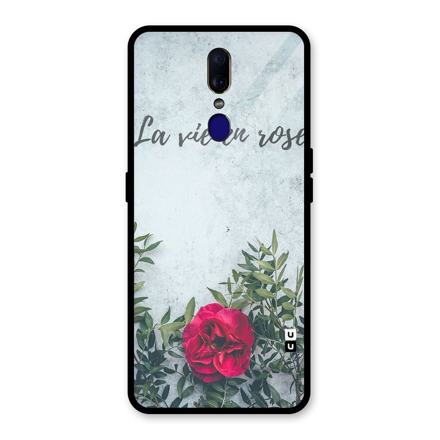 Rose Life Glass Back Case for Oppo F11