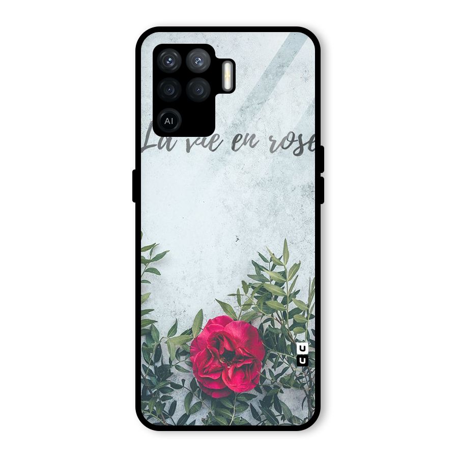 Rose Life Glass Back Case for Oppo F19 Pro