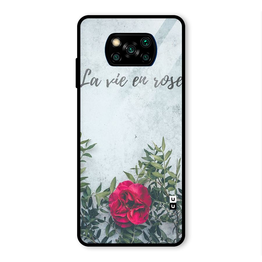 Rose Life Glass Back Case for Poco X3 Pro