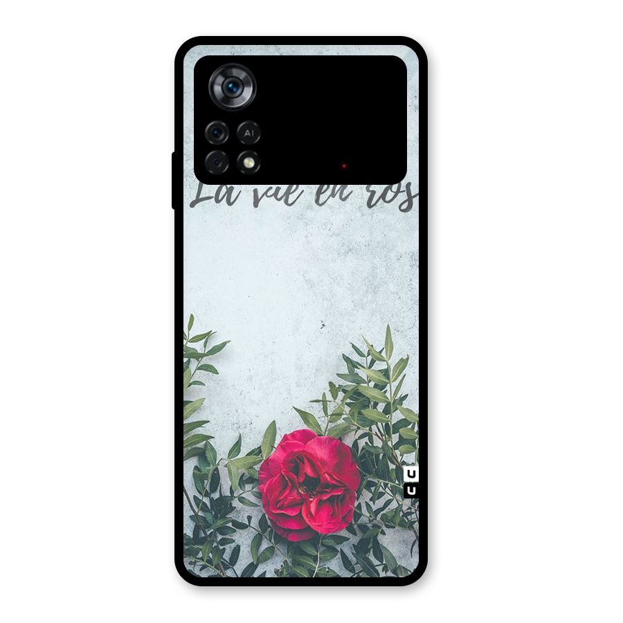 Rose Life Glass Back Case for Poco X4 Pro 5G