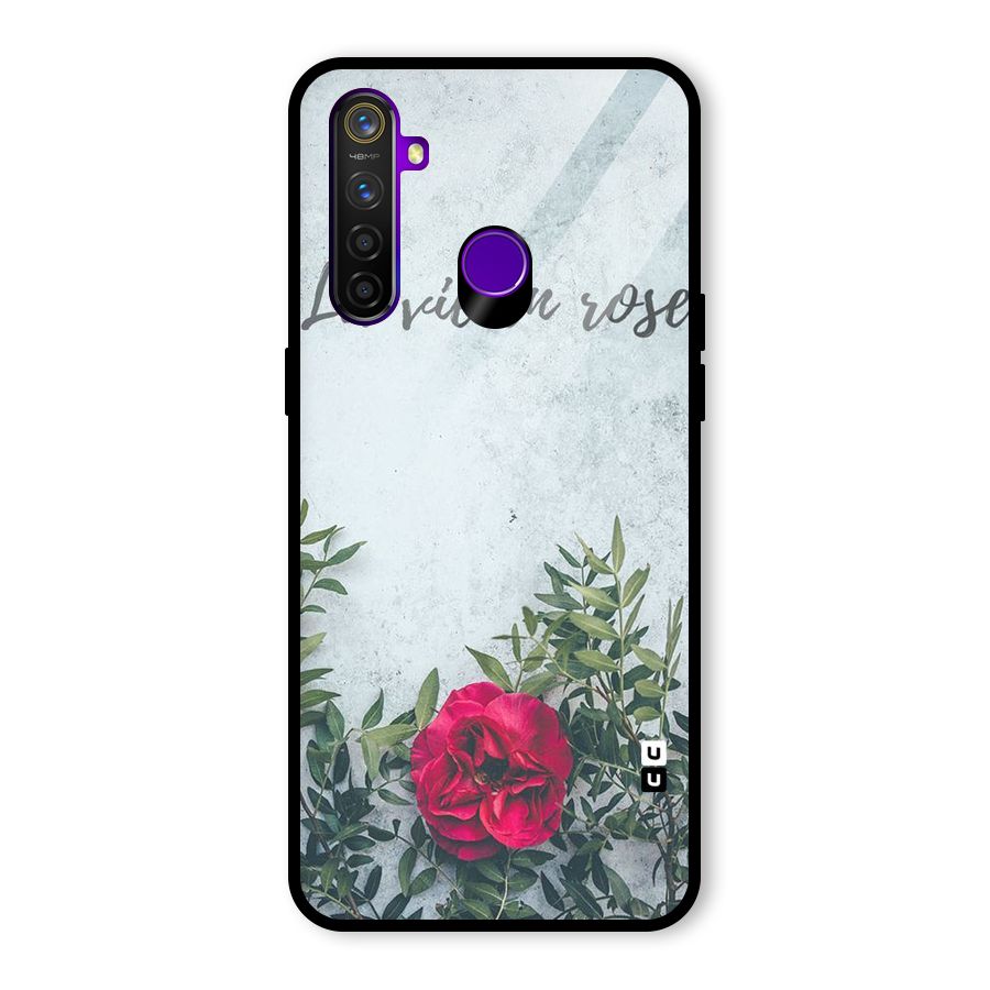Rose Life Glass Back Case for Realme 5 Pro