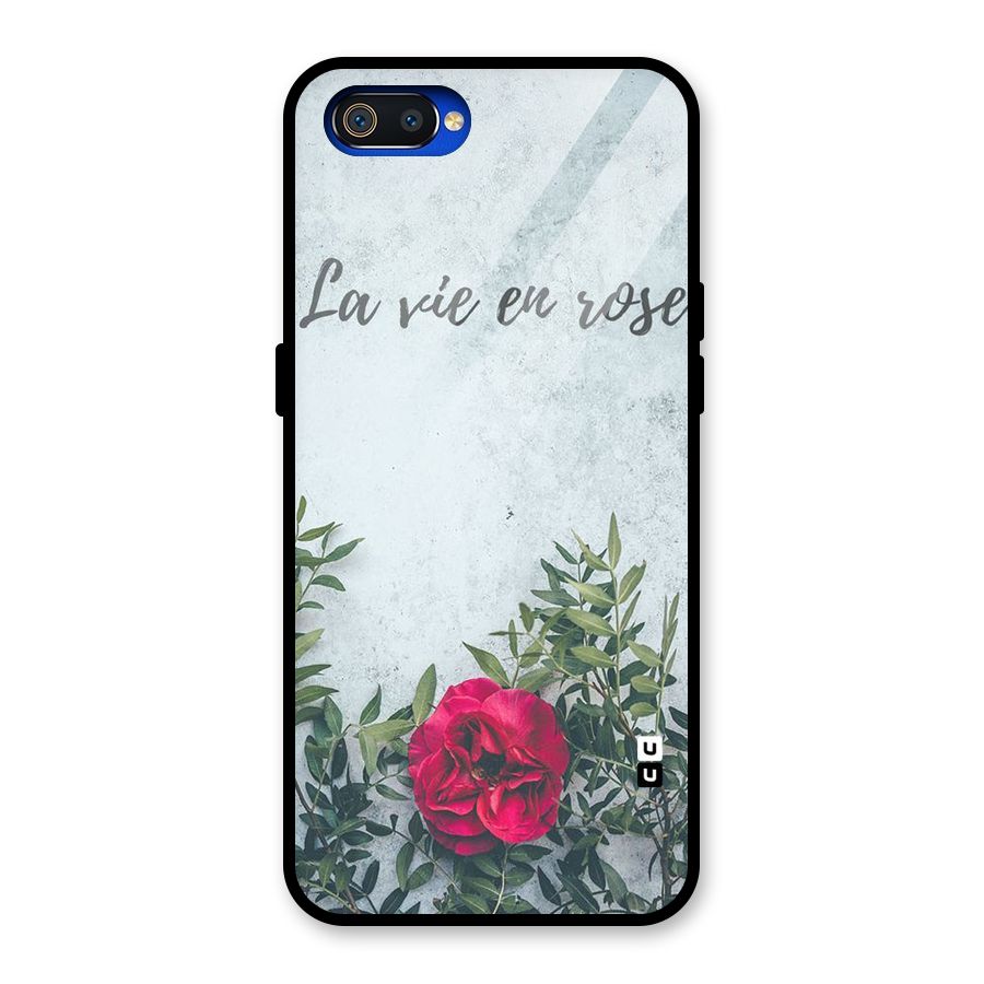 Rose Life Glass Back Case for Realme C2