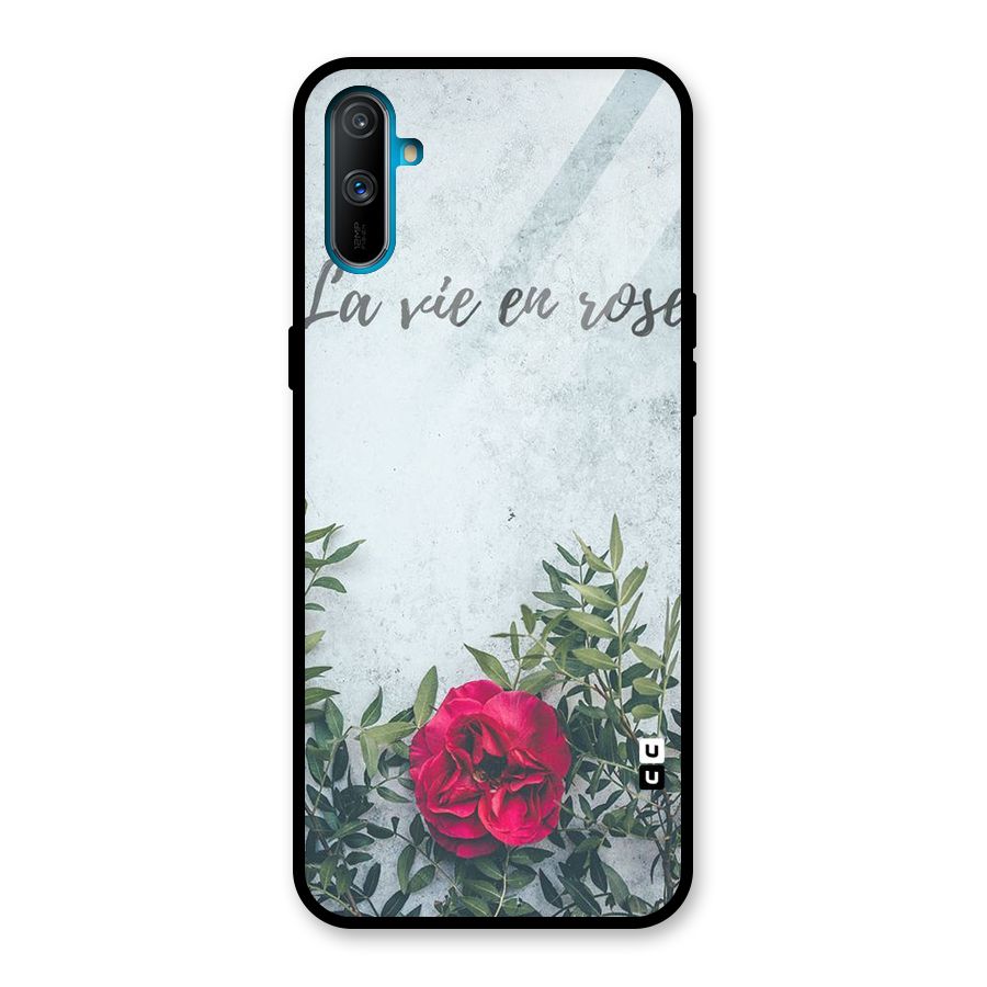 Rose Life Glass Back Case for Realme C3
