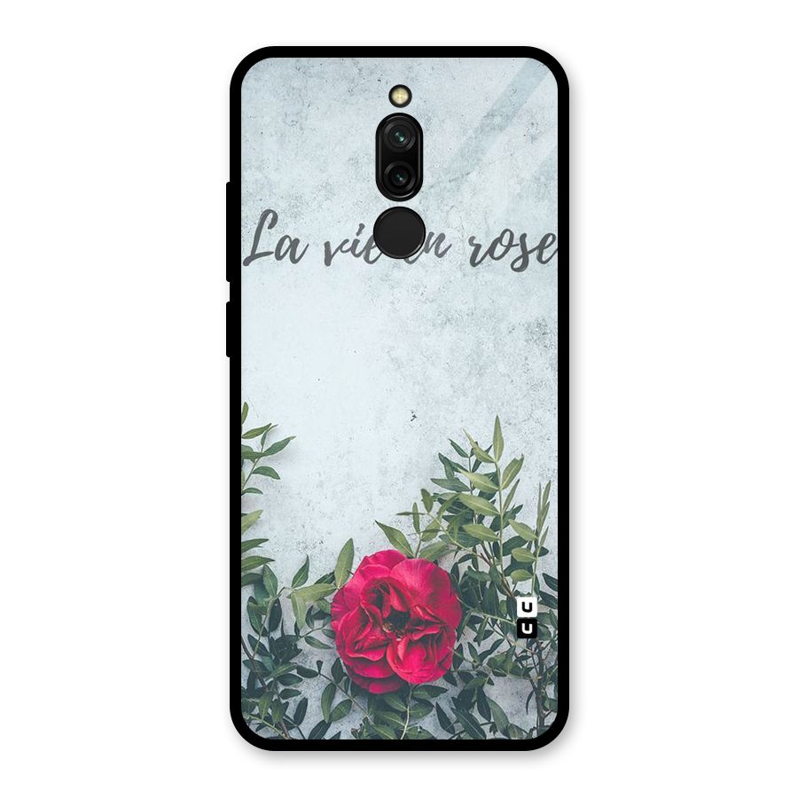 Rose Life Glass Back Case for Redmi 8