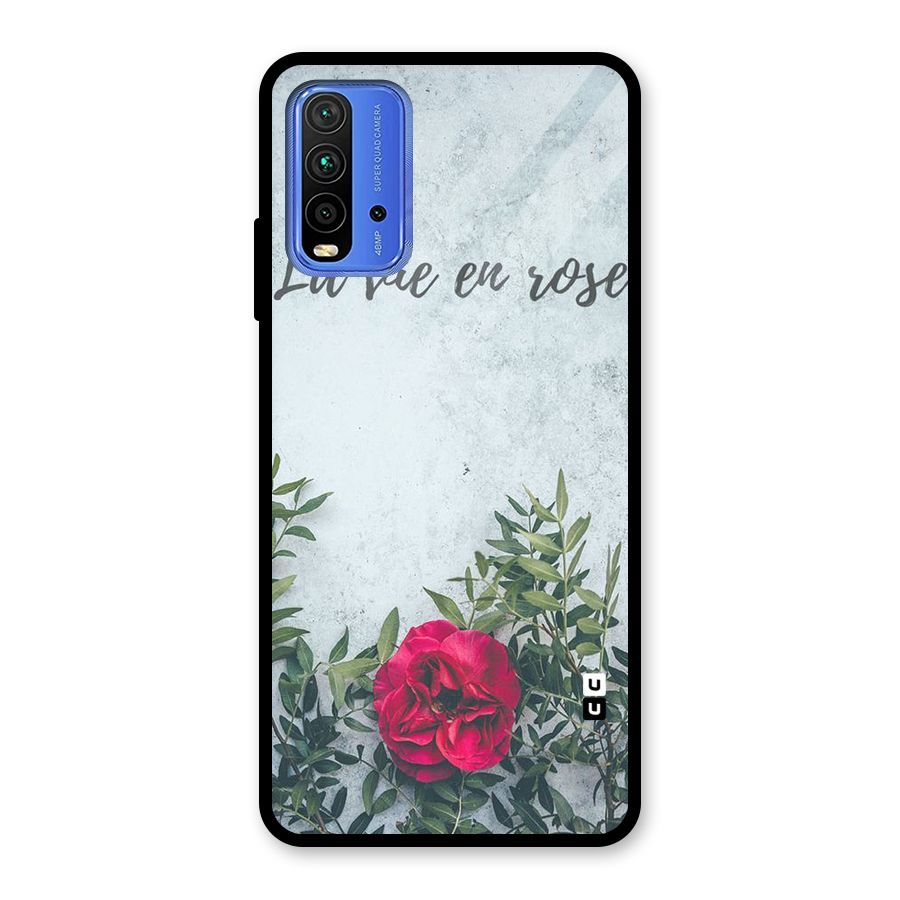 Rose Life Glass Back Case for Redmi 9 Power