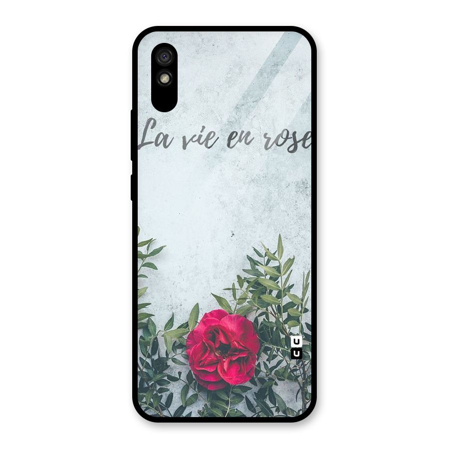 Rose Life Glass Back Case for Redmi 9i