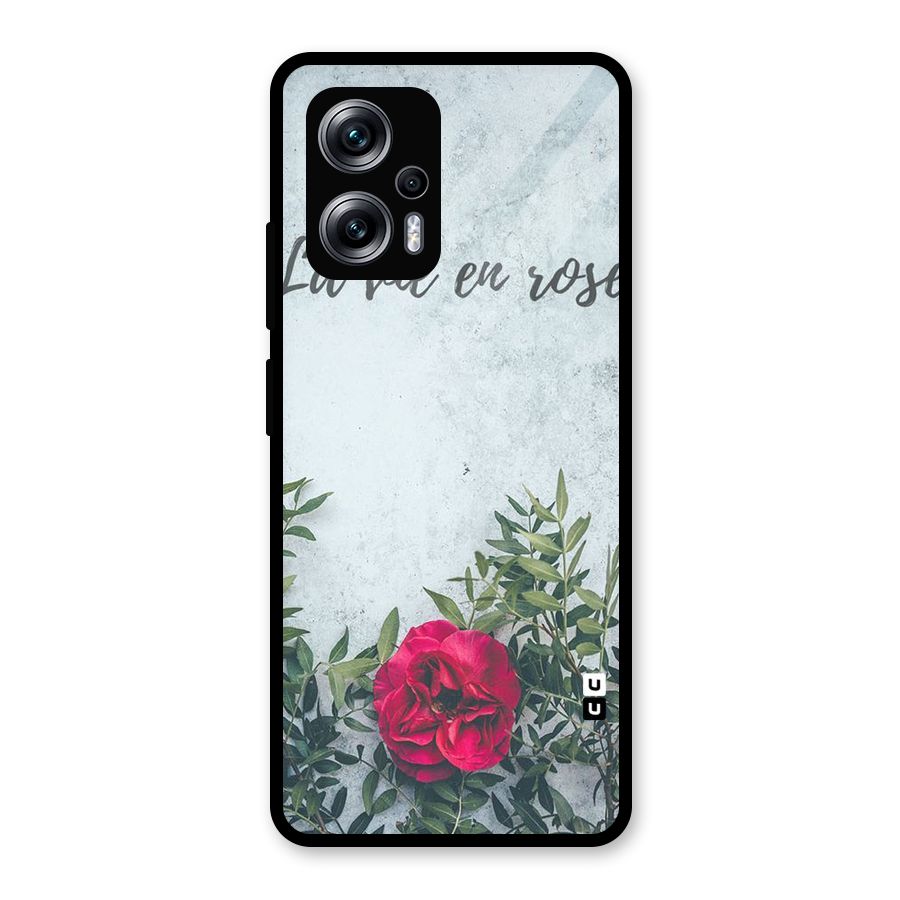 Rose Life Glass Back Case for Redmi K50i