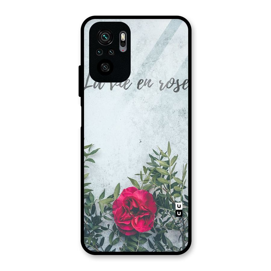 Rose Life Glass Back Case for Redmi Note 10S