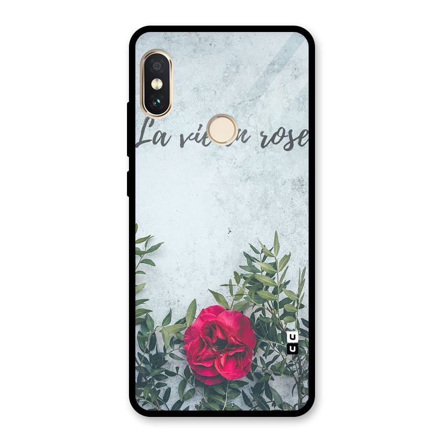 Rose Life Glass Back Case for Redmi Note 5 Pro