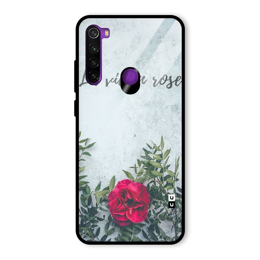 Rose Life Glass Back Case for Redmi Note 8