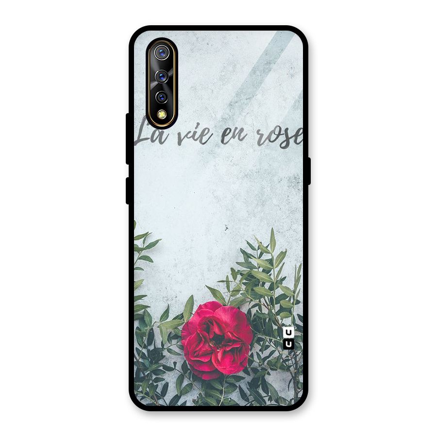 Rose Life Glass Back Case for Vivo S1