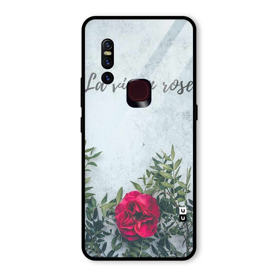 Rose Life Glass Back Case for Vivo V15