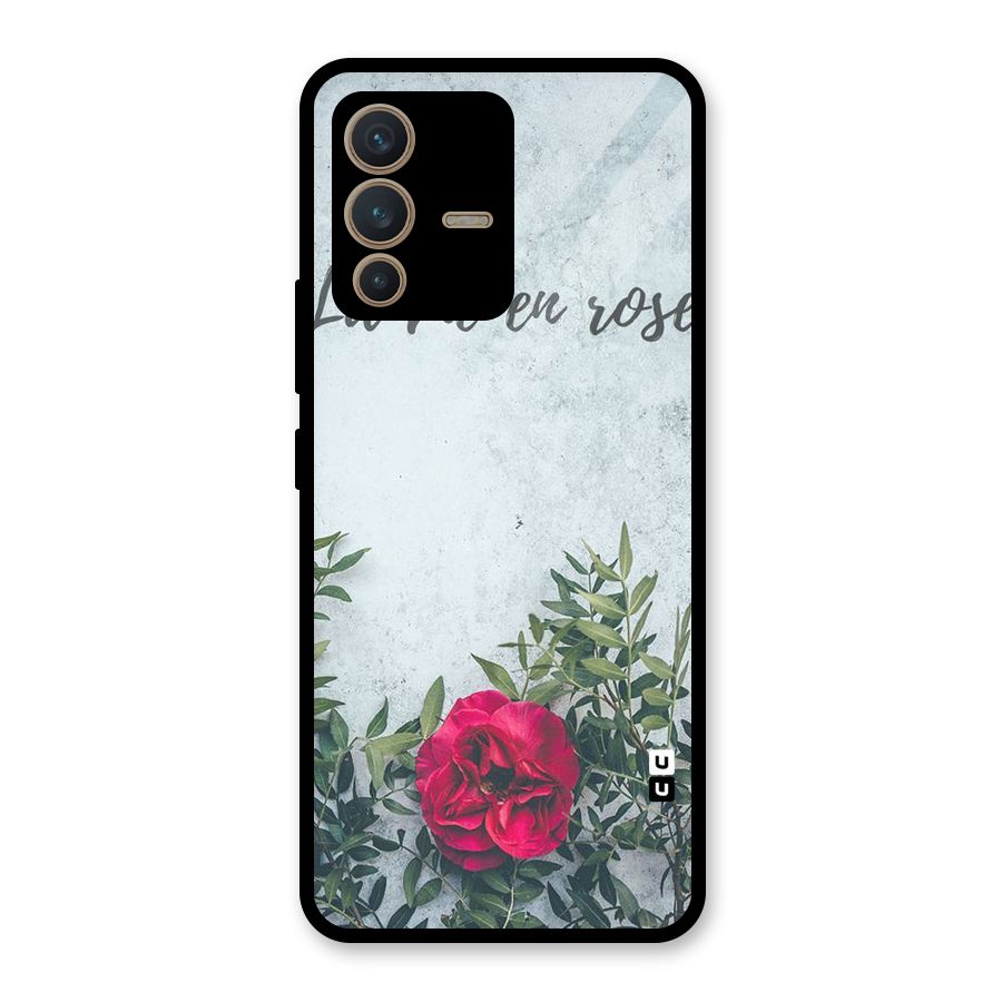 Rose Life Glass Back Case for Vivo V23 5G