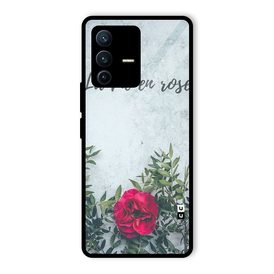 Rose Life Glass Back Case for Vivo V23 Pro