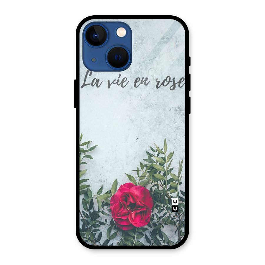 Rose Life Glass Back Case for iPhone 13 Mini