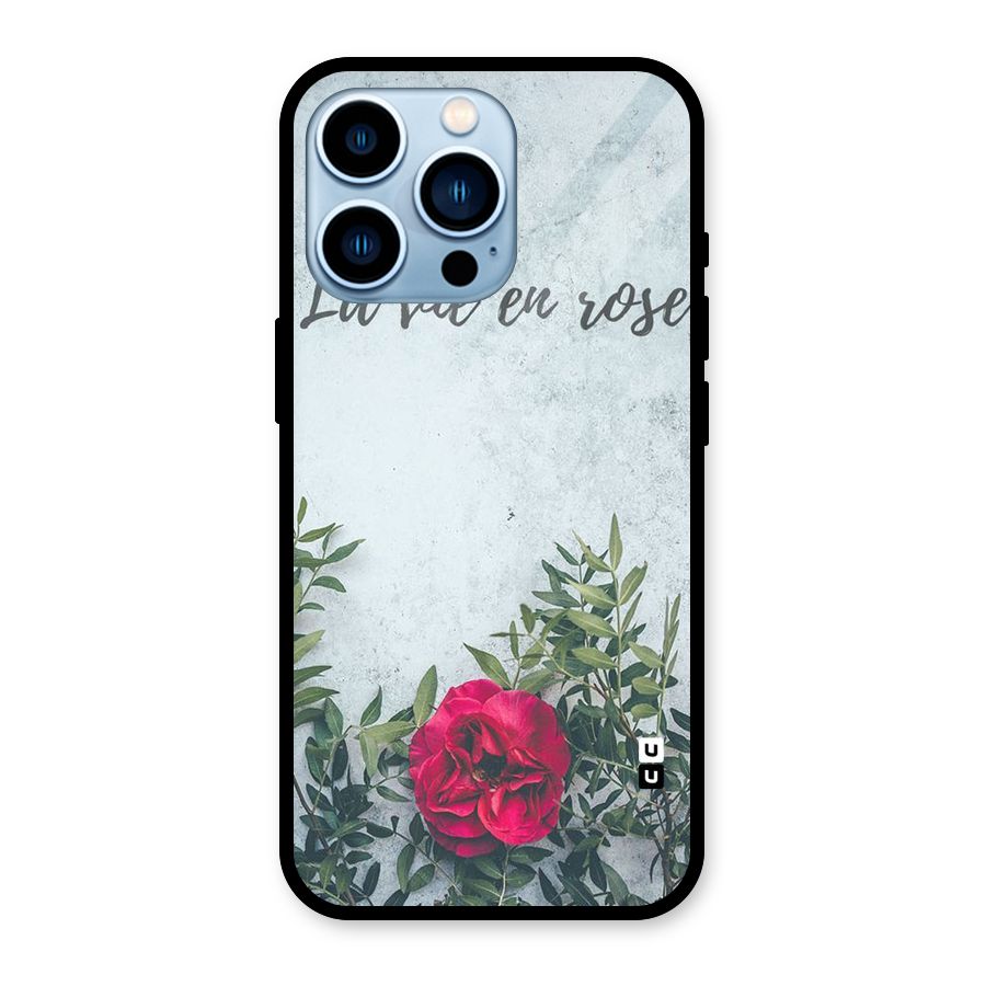Rose Life Glass Back Case for iPhone 13 Pro