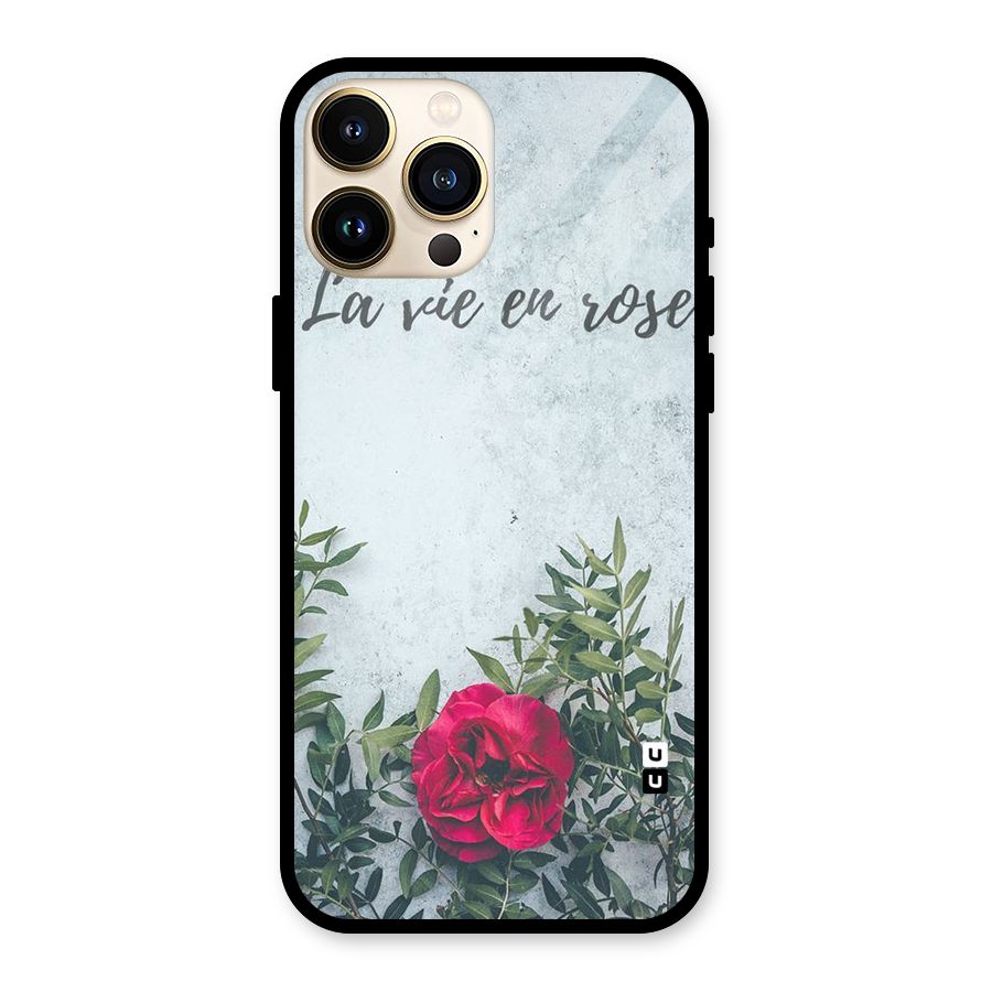Rose Life Glass Back Case for iPhone 13 Pro Max