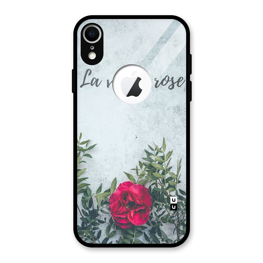Rose Life Glass Back Case for iPhone XR Logo Cut