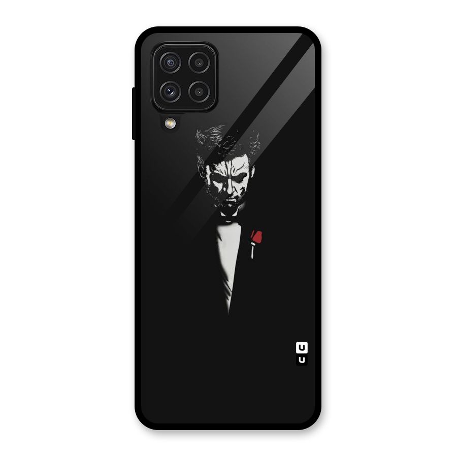 Rose Man Glass Back Case for Galaxy A22 4G