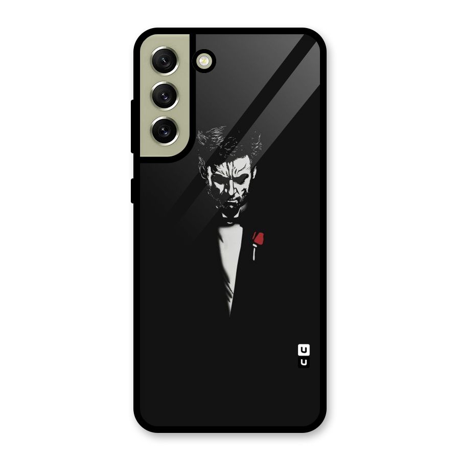 Rose Man Glass Back Case for Galaxy S21 FE 5G