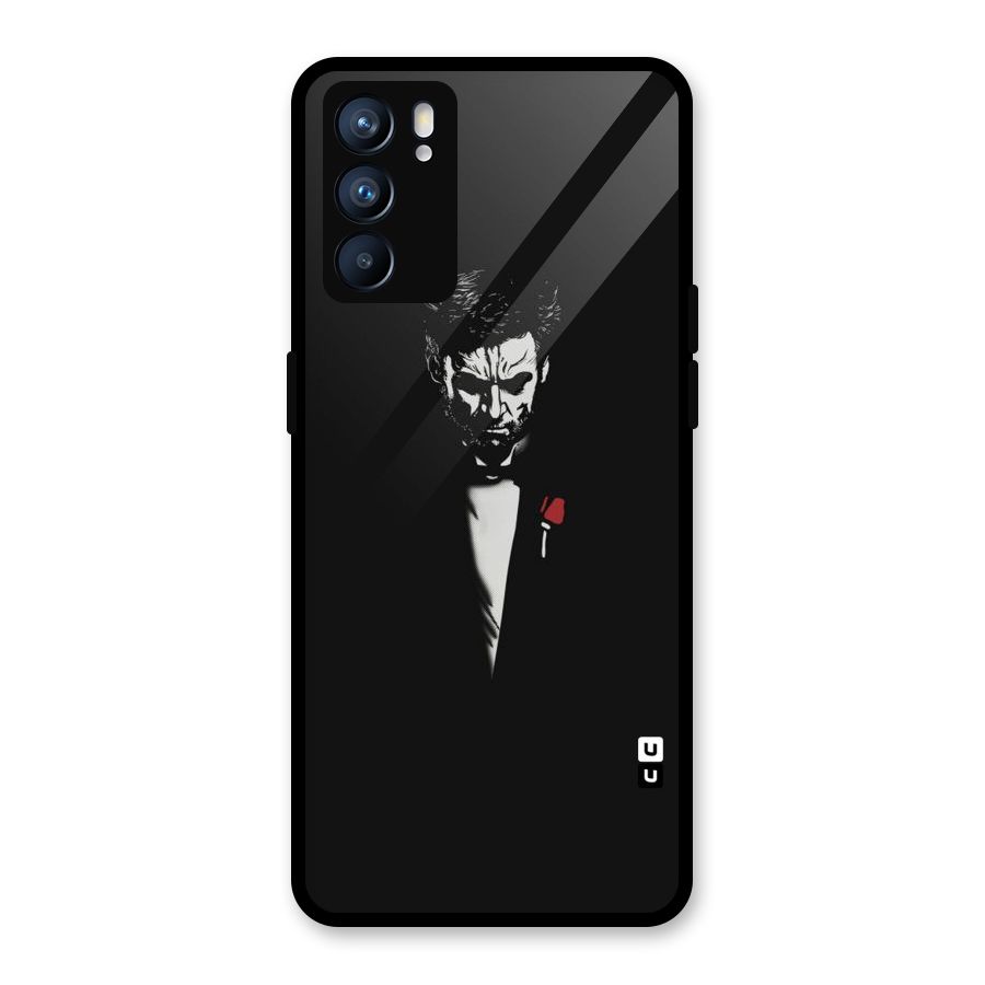 Rose Man Glass Back Case for Oppo Reno6 5G