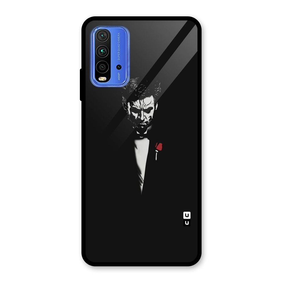 Rose Man Glass Back Case for Redmi 9 Power