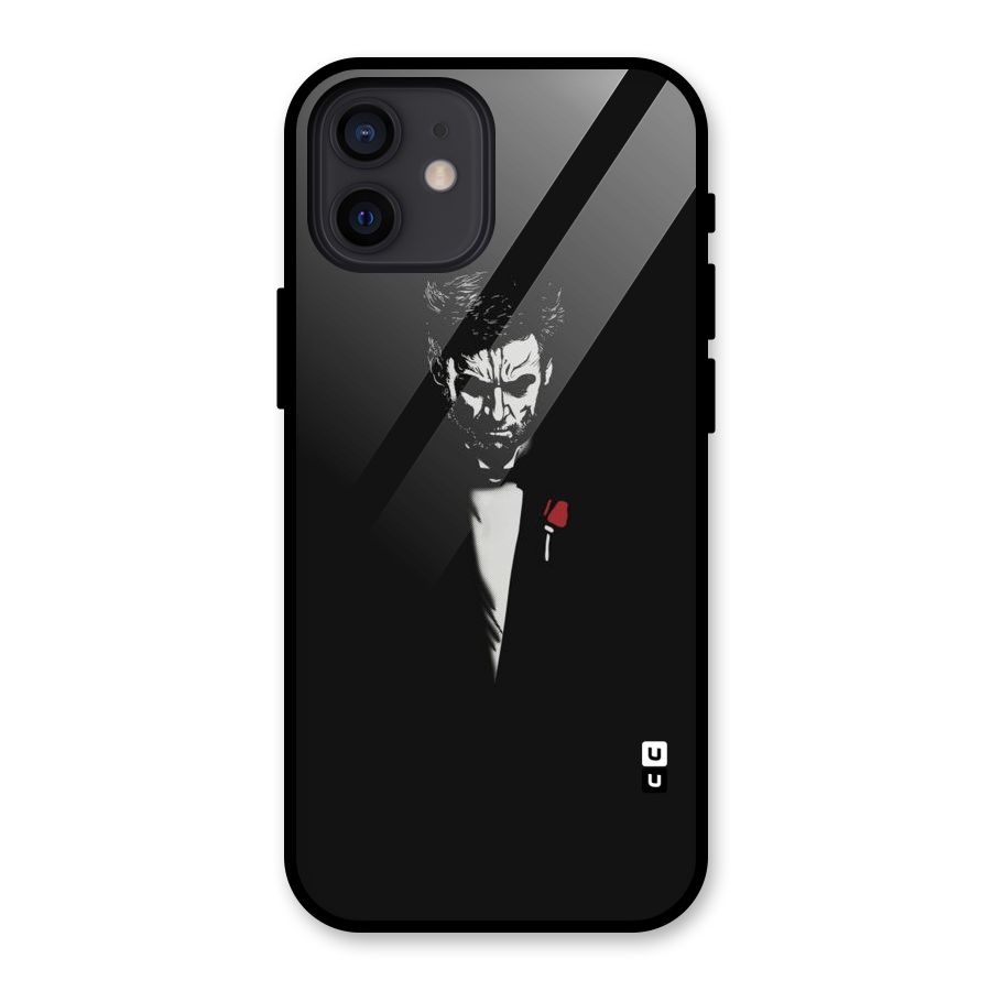 Rose Man Glass Back Case for iPhone 12