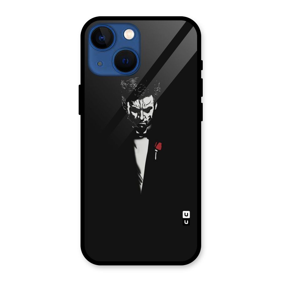 Rose Man Glass Back Case for iPhone 13 Mini