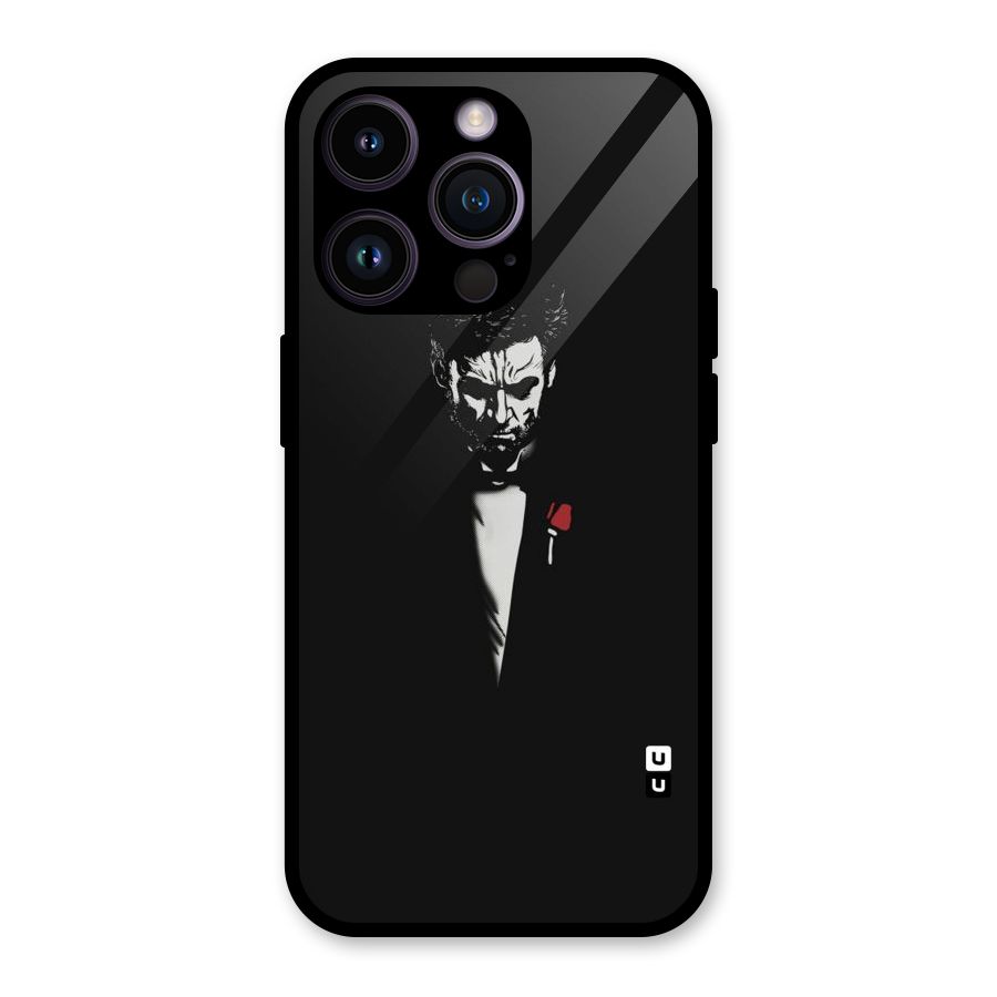 Rose Man Glass Back Case for iPhone 14 Pro
