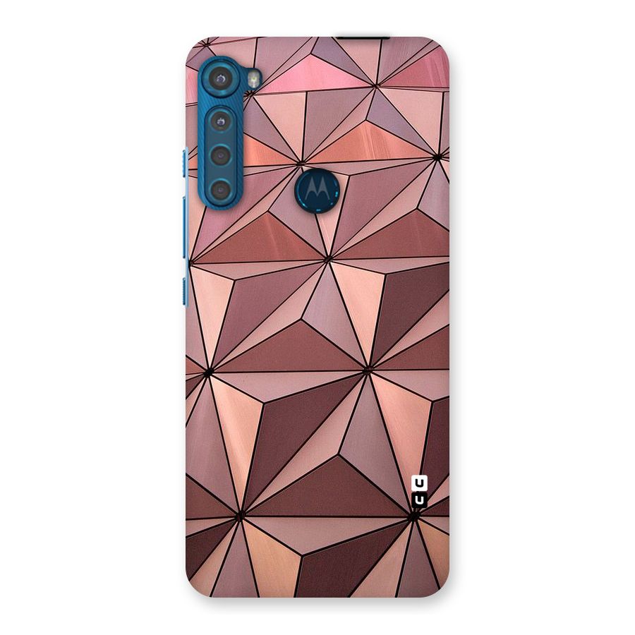 Rosegold Abstract Shapes Back Case for Motorola One Fusion Plus