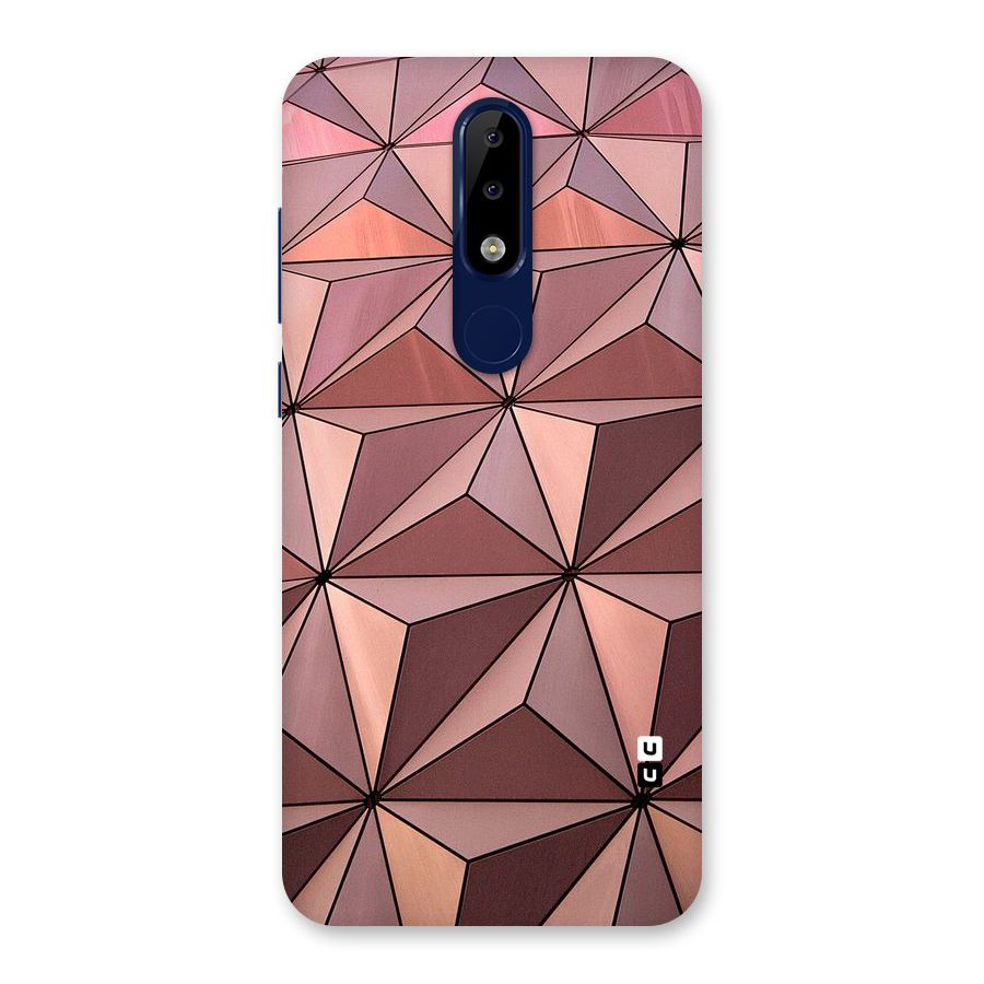 Rosegold Abstract Shapes Back Case for Nokia 5.1 Plus