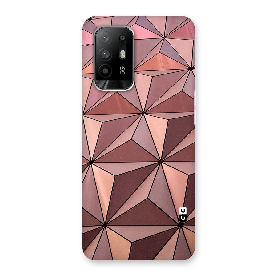 Rosegold Abstract Shapes Back Case for Oppo F19 Pro Plus 5G