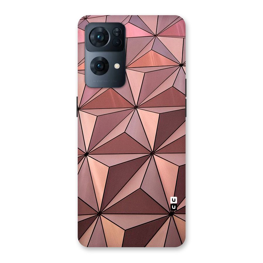 Rosegold Abstract Shapes Back Case for Oppo Reno7 Pro 5G