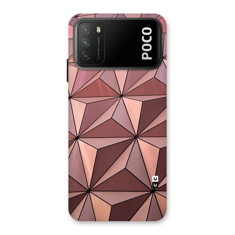 Rosegold Abstract Shapes Back Case for Poco M3