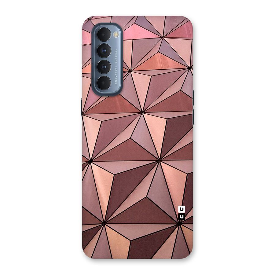 Rosegold Abstract Shapes Back Case for Reno4 Pro