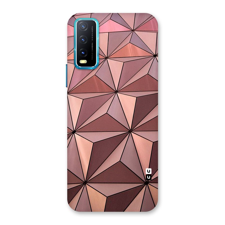 Rosegold Abstract Shapes Back Case for Vivo Y20G