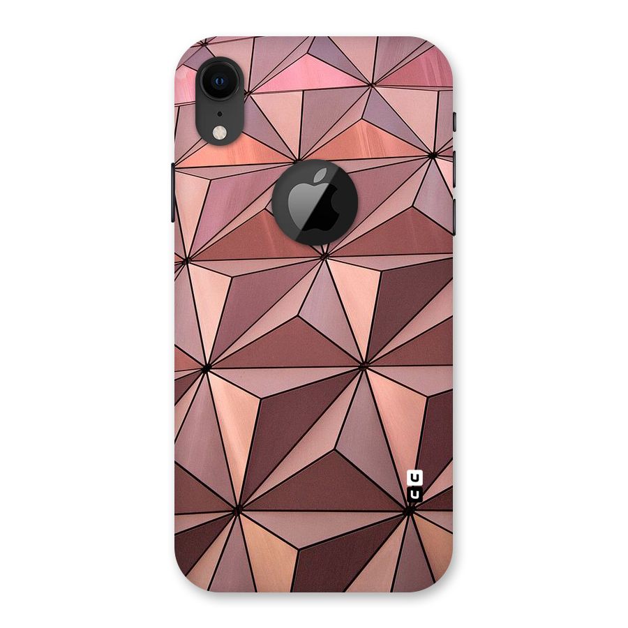 Rosegold Abstract Shapes Back Case for iPhone XR Logo Cut