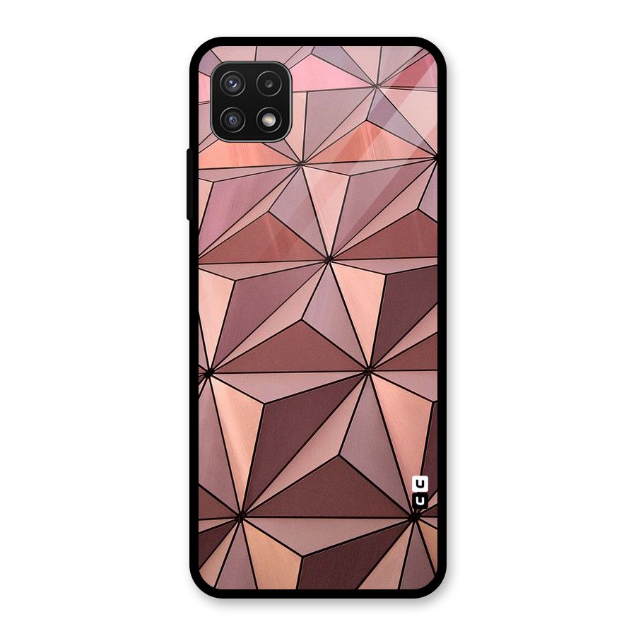 Rosegold Abstract Shapes Glass Back Case for Galaxy A22 5G