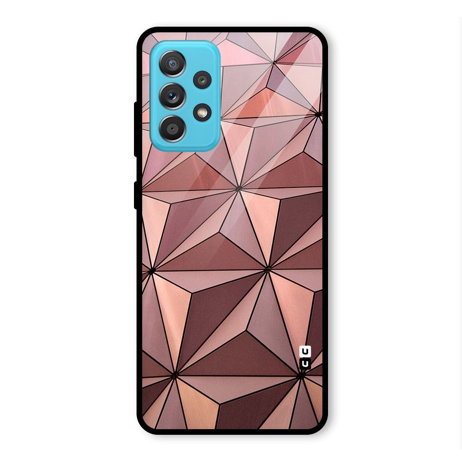 Rosegold Abstract Shapes Glass Back Case for Galaxy A52s 5G