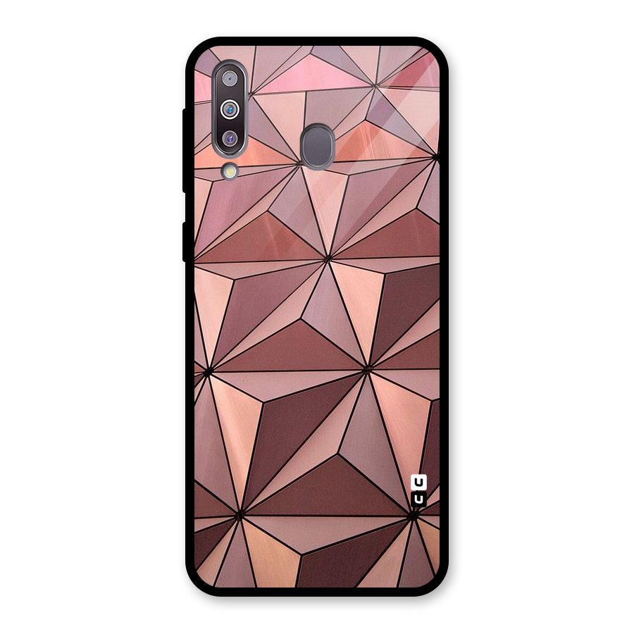 Rosegold Abstract Shapes Glass Back Case for Galaxy M30