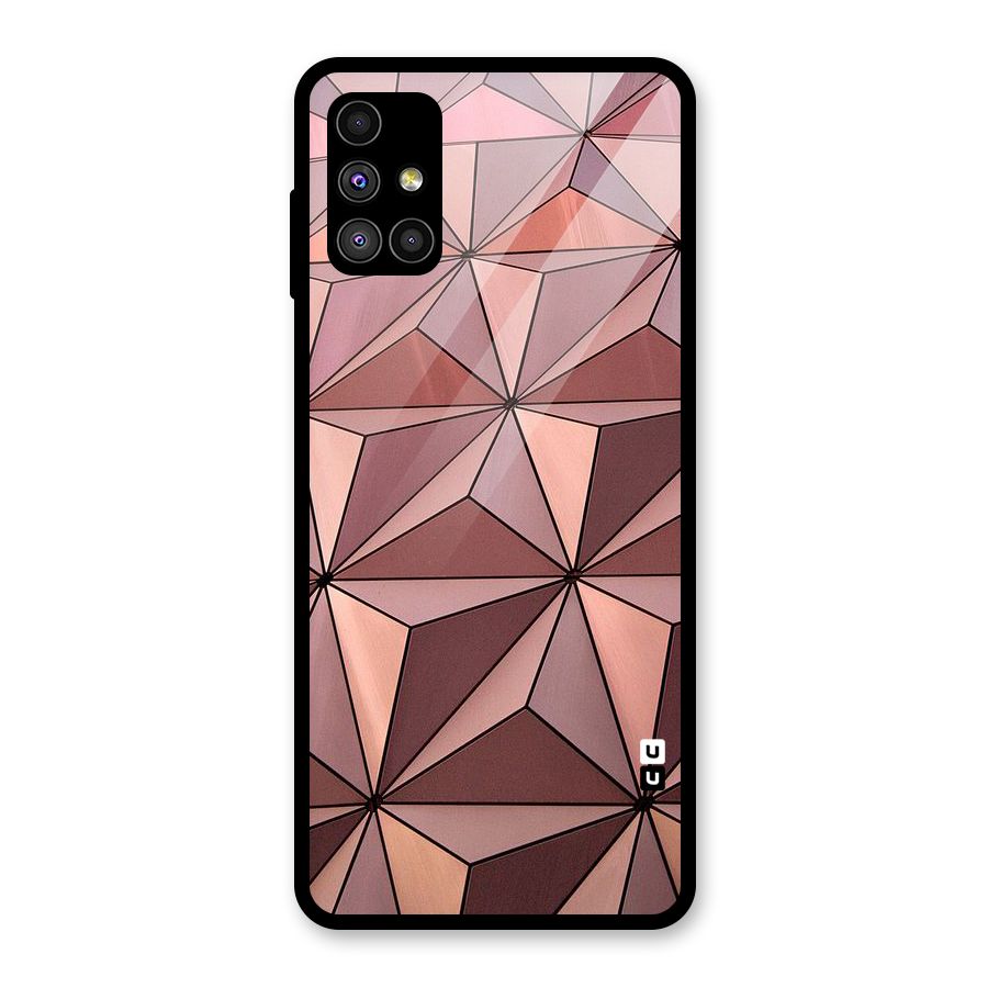Rosegold Abstract Shapes Glass Back Case for Galaxy M51